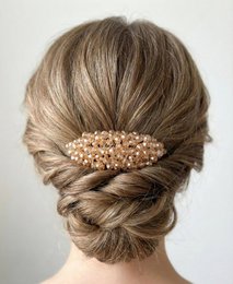 Peineta de cristal dorado claro para peinados de novia