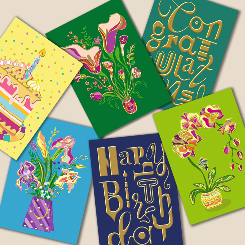 Joyeux anniversaire en feuille d'or carte postale