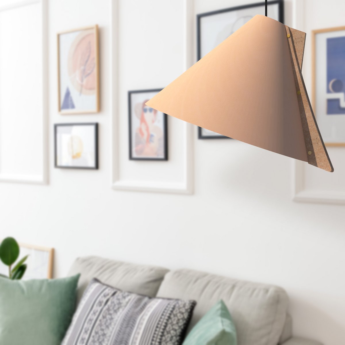 Silence M pendant light D40cm recycled leather