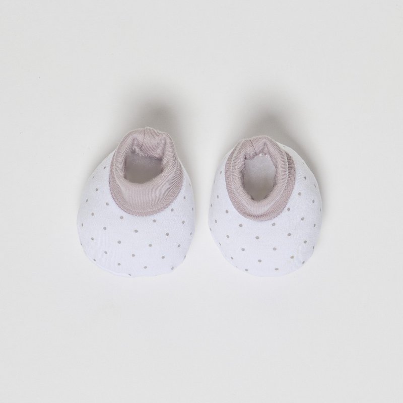 ENSEMBLE 4 PIÈCES (CHAPEAU+GANTS+BAVOIR+CHAUSSETTES) POUR NOUVEAU-NÉ (0-6 MOIS) - 100% COTON - MOD. BEIGE