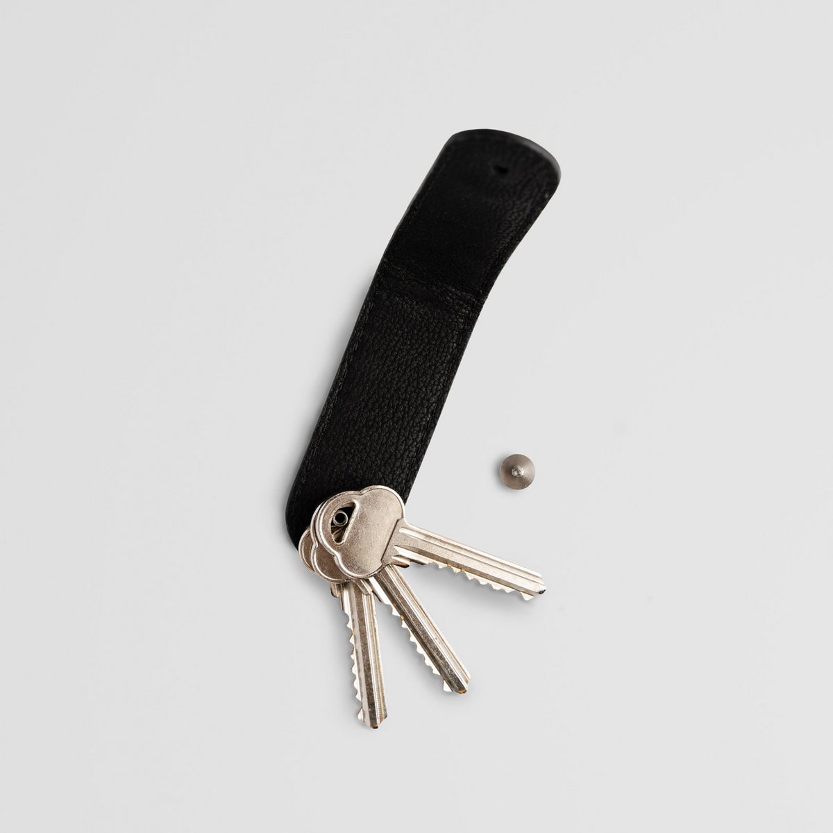 Organizador de llaves de cuero negro minimalista