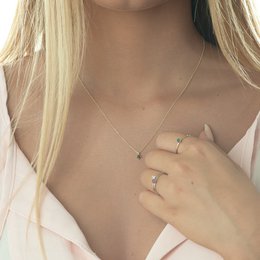 Ring cabochon, 14K rosa guld, rubin