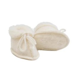 Pantofole in lana per bimbo/neonato - Naturale