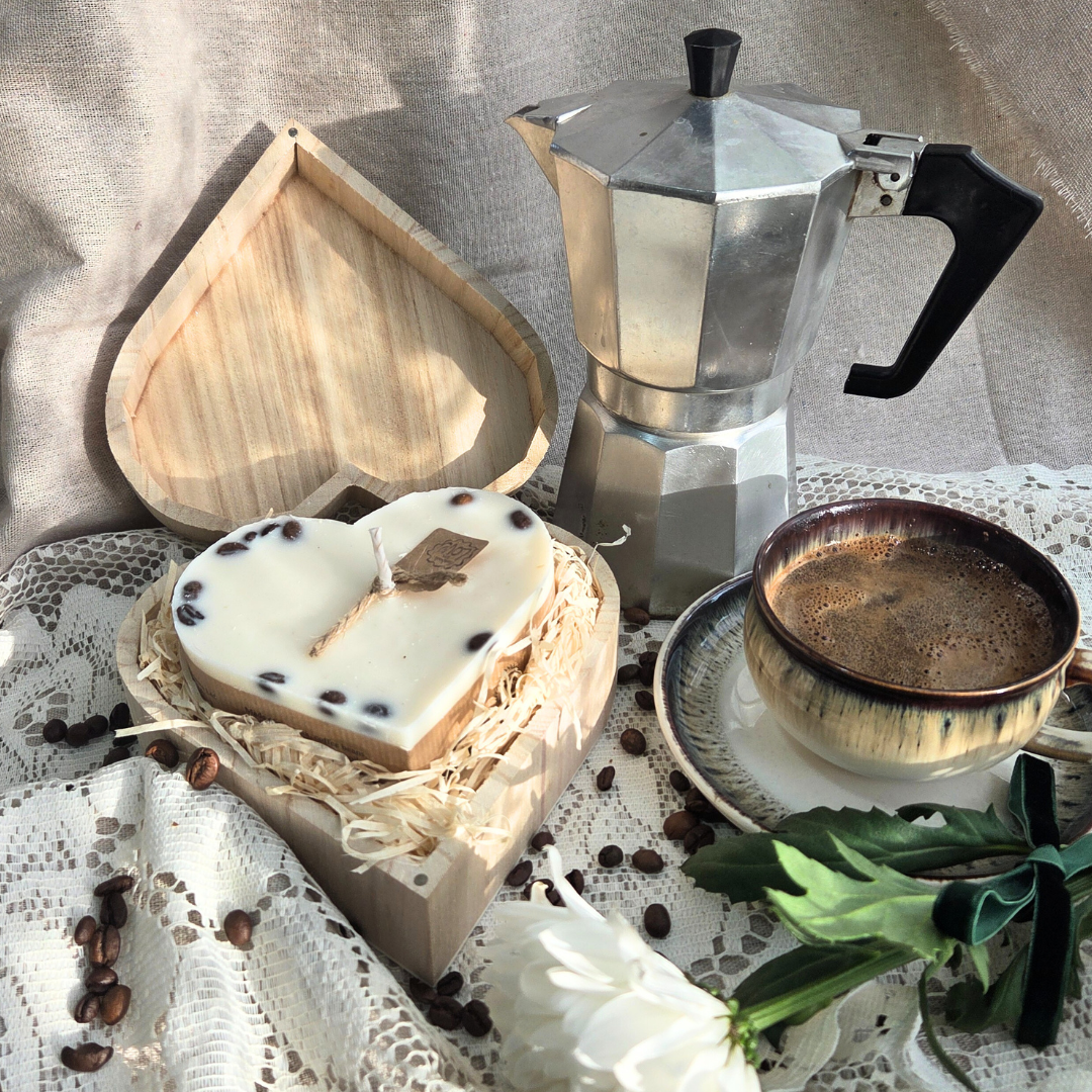 Hart Geschenkdoos Groot Hart Met Koffiebonen