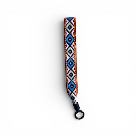 Sleutelhanger - Patroonband - Roze-Blauw
