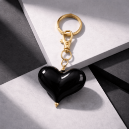 Ronde sleutelhanger met hart