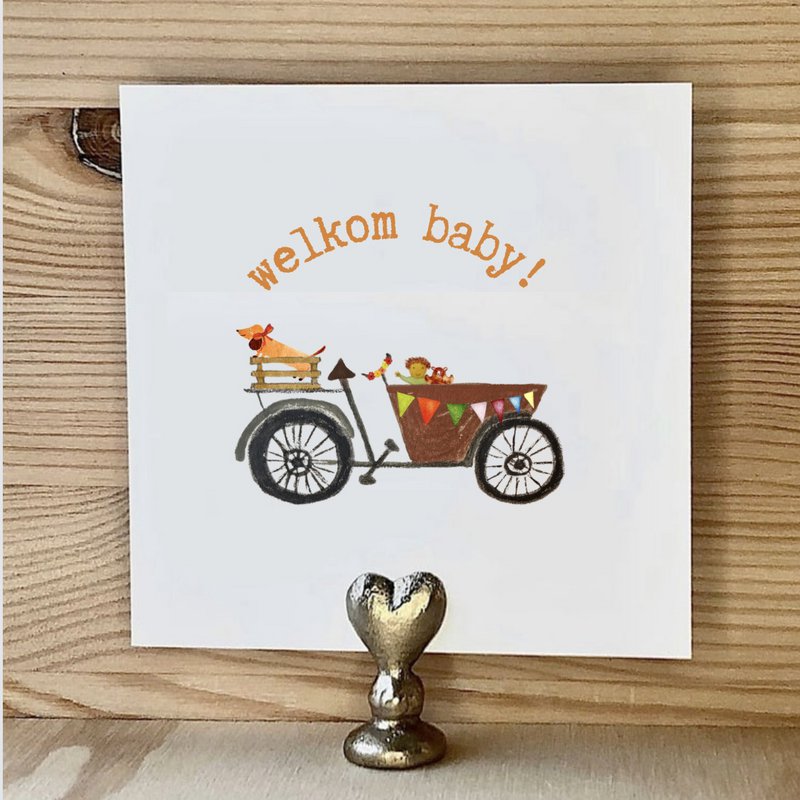 Kaart Baby Bakfiets met Hond