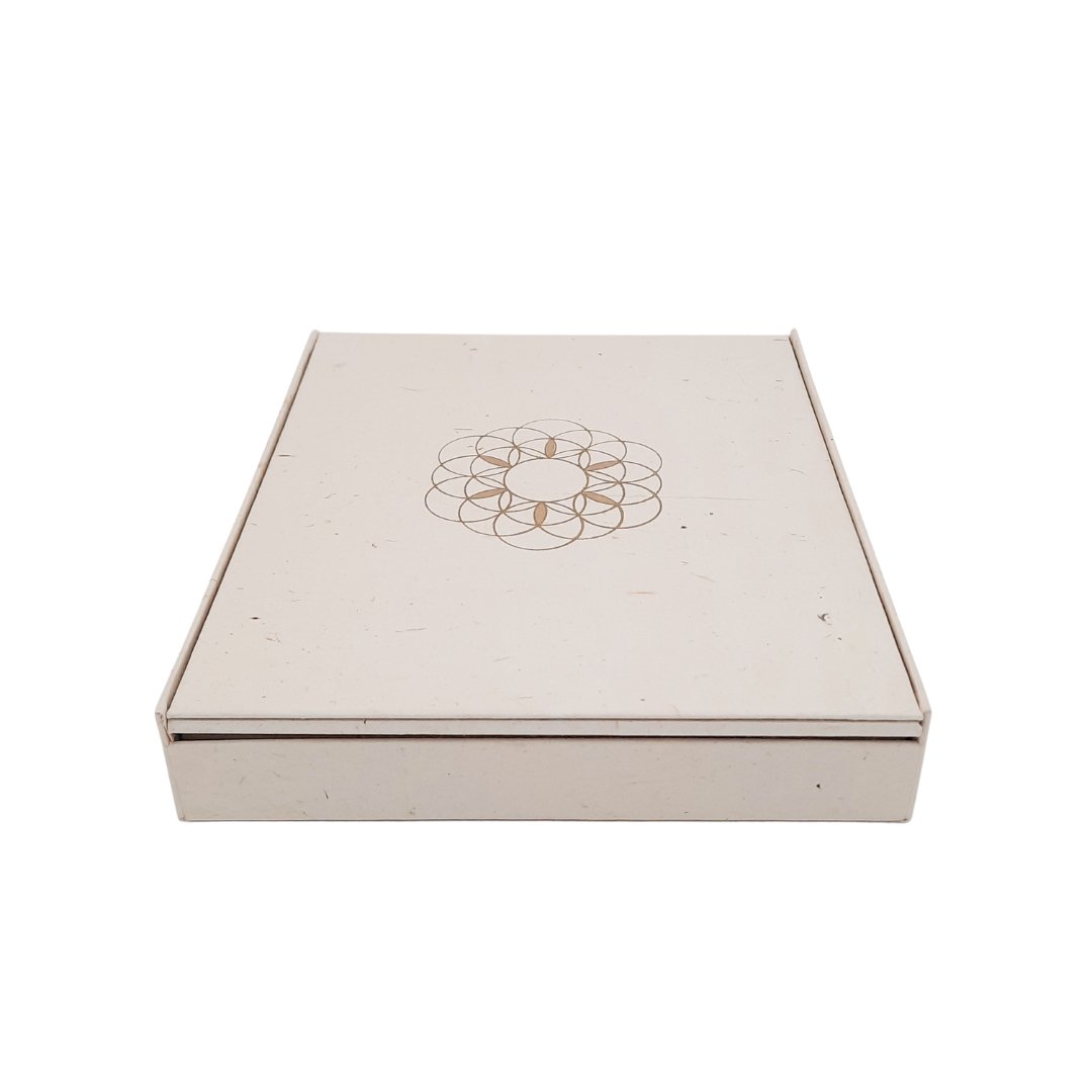 Shrine in a Box | personal altar | flower of life | off white | handmade paper | fair trade | Nepal