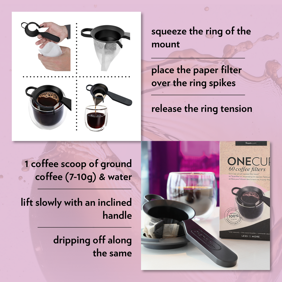 ONECUP SET, Coffee Filters + Mount