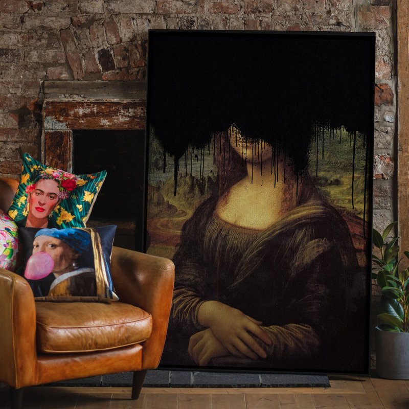 Drippy Mona Lisa sort graffiti print
