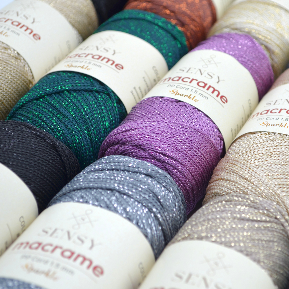 Sensy Premium 1,5 mm Sparkle - 164 iarde 90% polipropilene / 10% poliestere cordoncino macramè