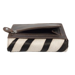 Cartera Mujer Piel Marron Oscuro RFID En 8 Estampas – Arrigo