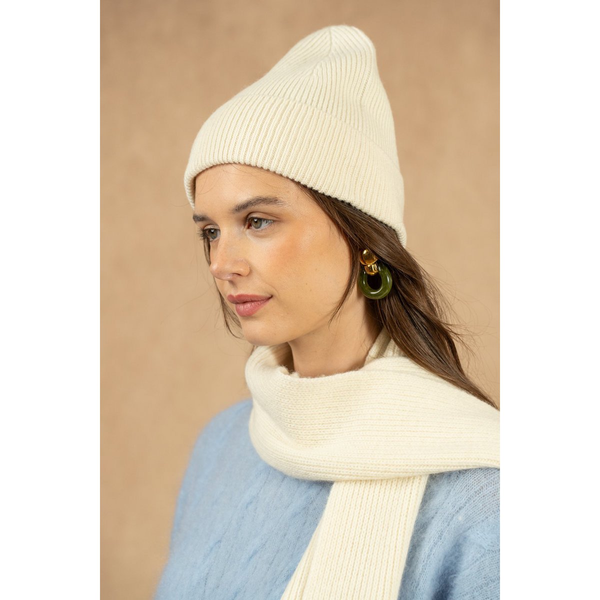 Bonnet et écharpe en 100% laine merinos