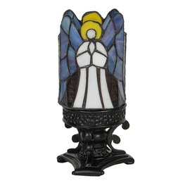 Tiffany Tafellamp Engel Ø 13x25 cm Grijs Glas Tiffany Bureaulamp
