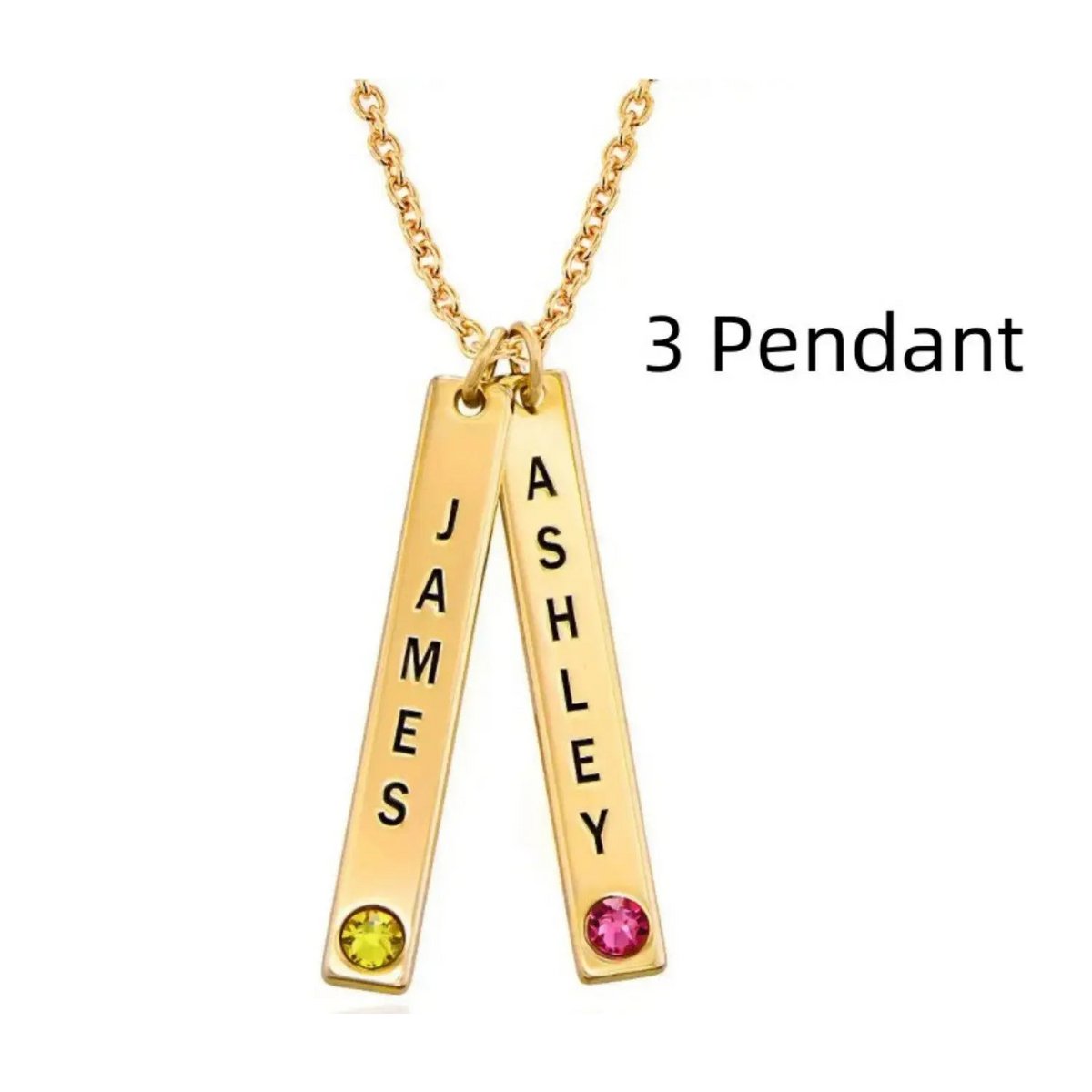 Collier vertical personnalisé, cadeau de la fête des mères