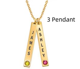 Personalisierte vertikale Halskette, Muttertagsgeschenk
