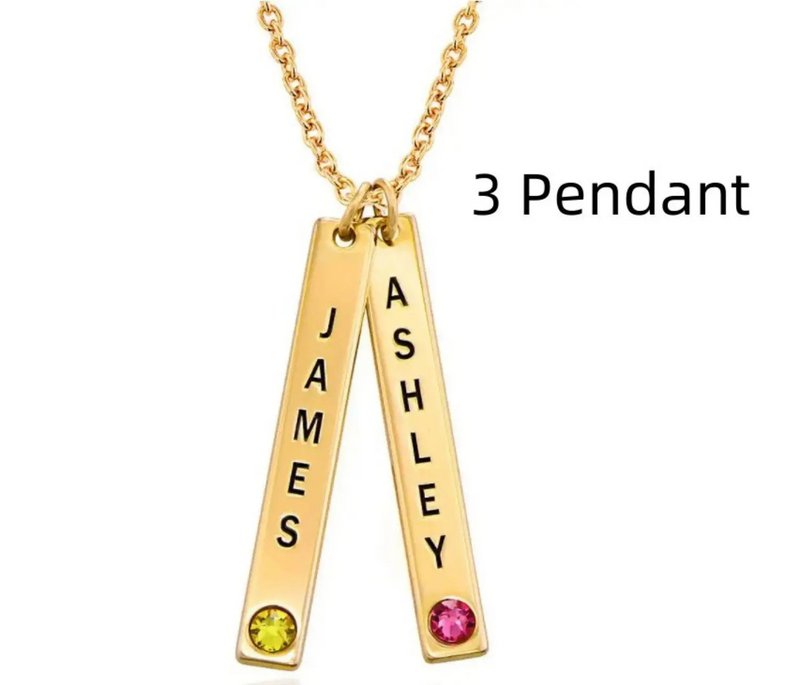Personalisierte vertikale Halskette, Muttertagsgeschenk