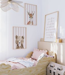 Cartel de chicle de oso, cartel de animales del bosque, impresión de oso, cartel de oso lindo, cartel de la habitación de las niñas, impresión de arte de la guardería de las niñas, habitación de las niñas