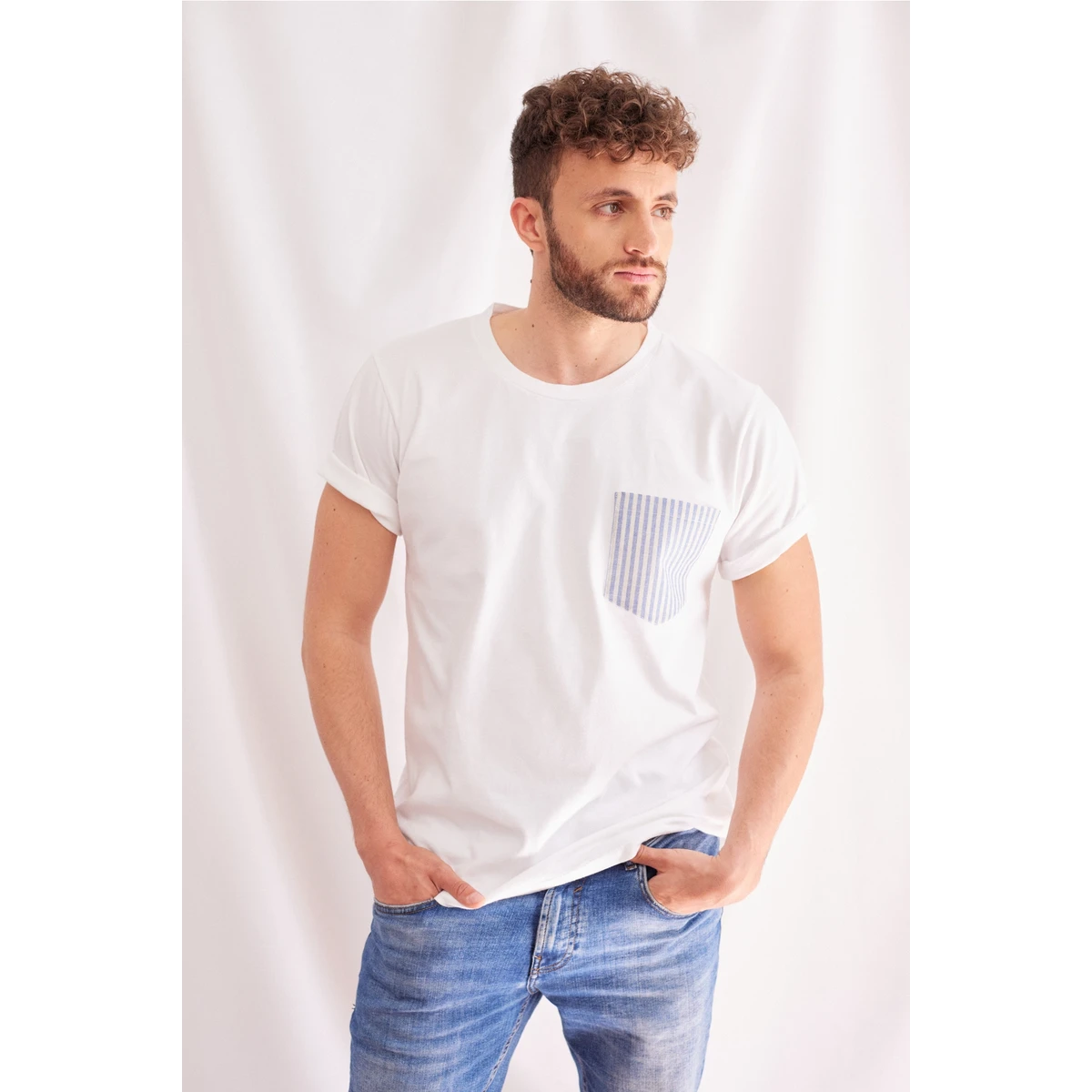 T-shirt pocket rayée