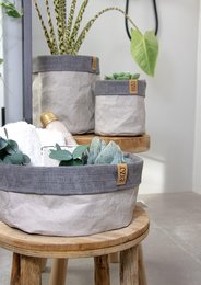 SIZO Paper Bag Grey with suede edge