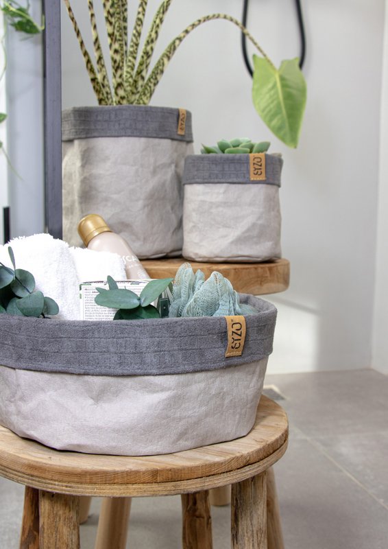 SIZO Paper Bag Grey with suede edge