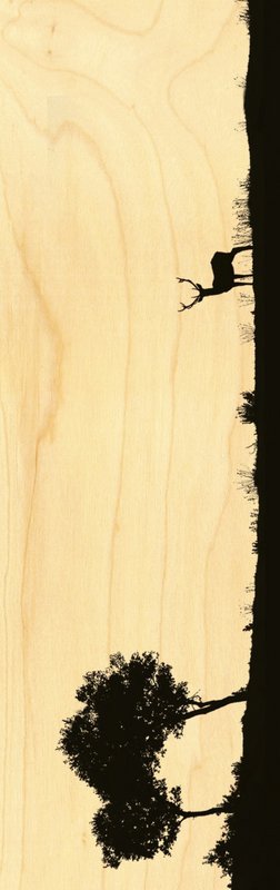 MARQUE PAGE BOIS ANIMAUX CERF SILHOUETTE