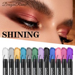 Rokerige Donkergroene Oogschaduw Potloodstift Waterdicht Parelmoer 12 Kleuren Metallic Glitter Oogschaduw Markeerstift Make-up Tool