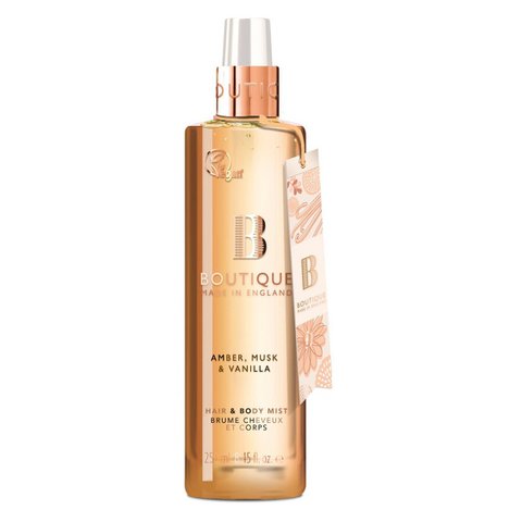 Boutique Amber, Muskus & Vanille Haar- en Lichaamsmist 250Ml
