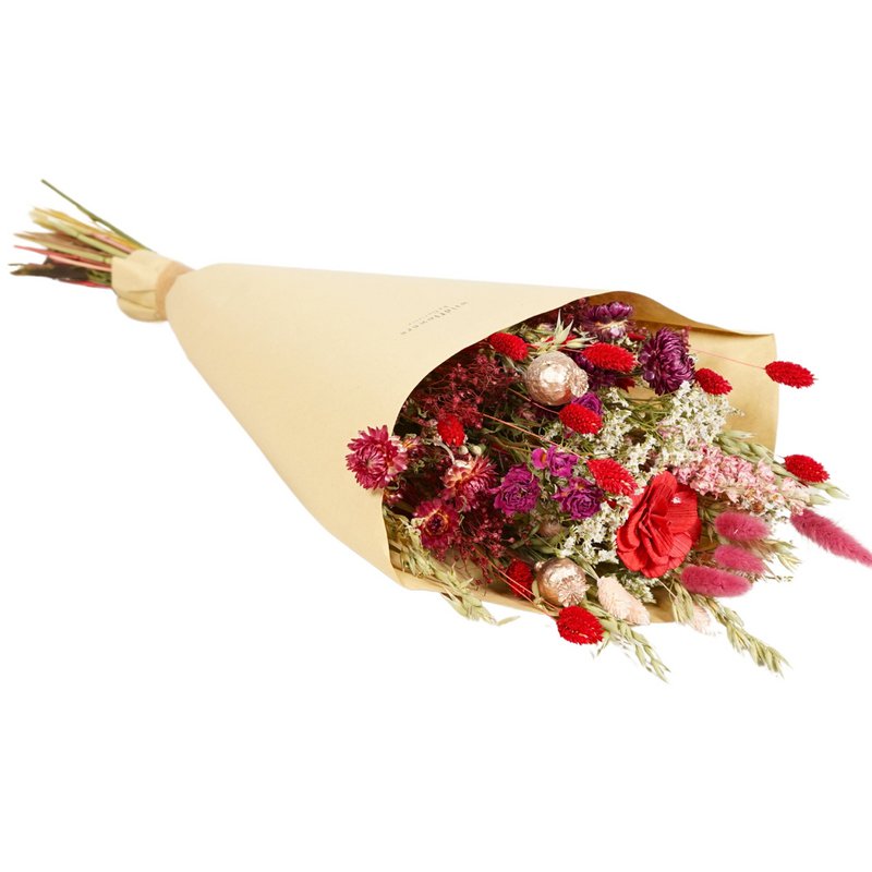 Tørrede blomster - Feltbuket - Rød lokkemad