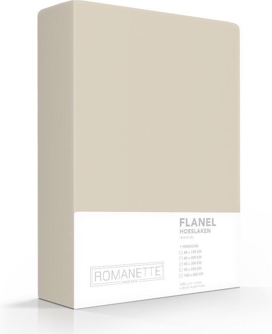 Romanette Flanellen Hoeslaken Zand