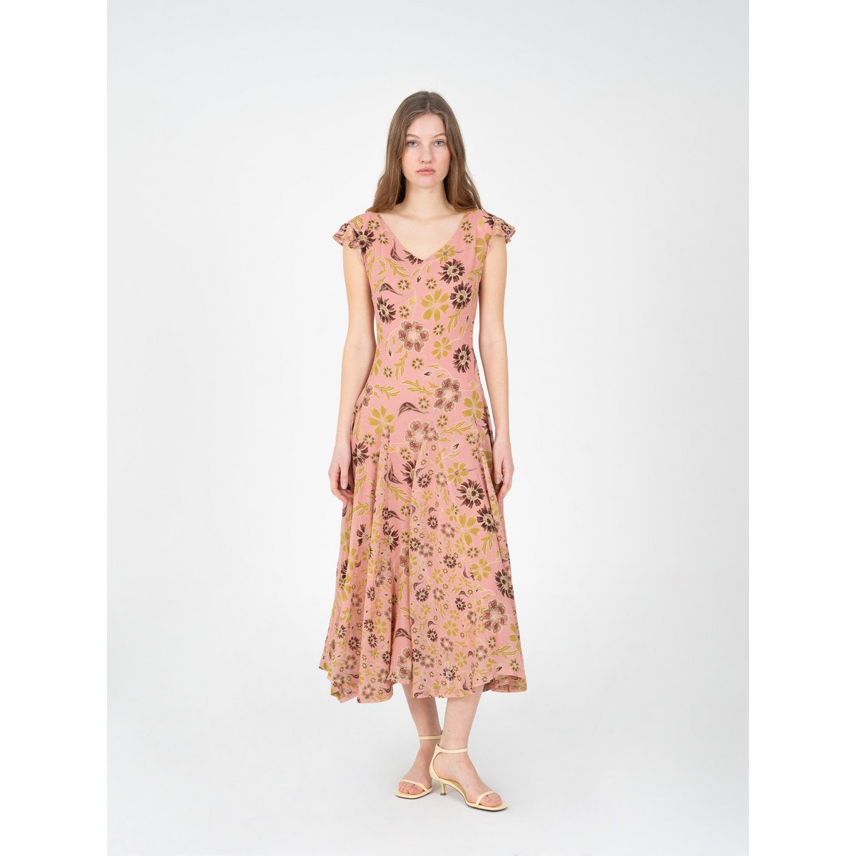 Abito con stampa floreale rosa Amour