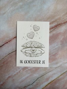 Ansichtkaart - Ik (k)oester je!