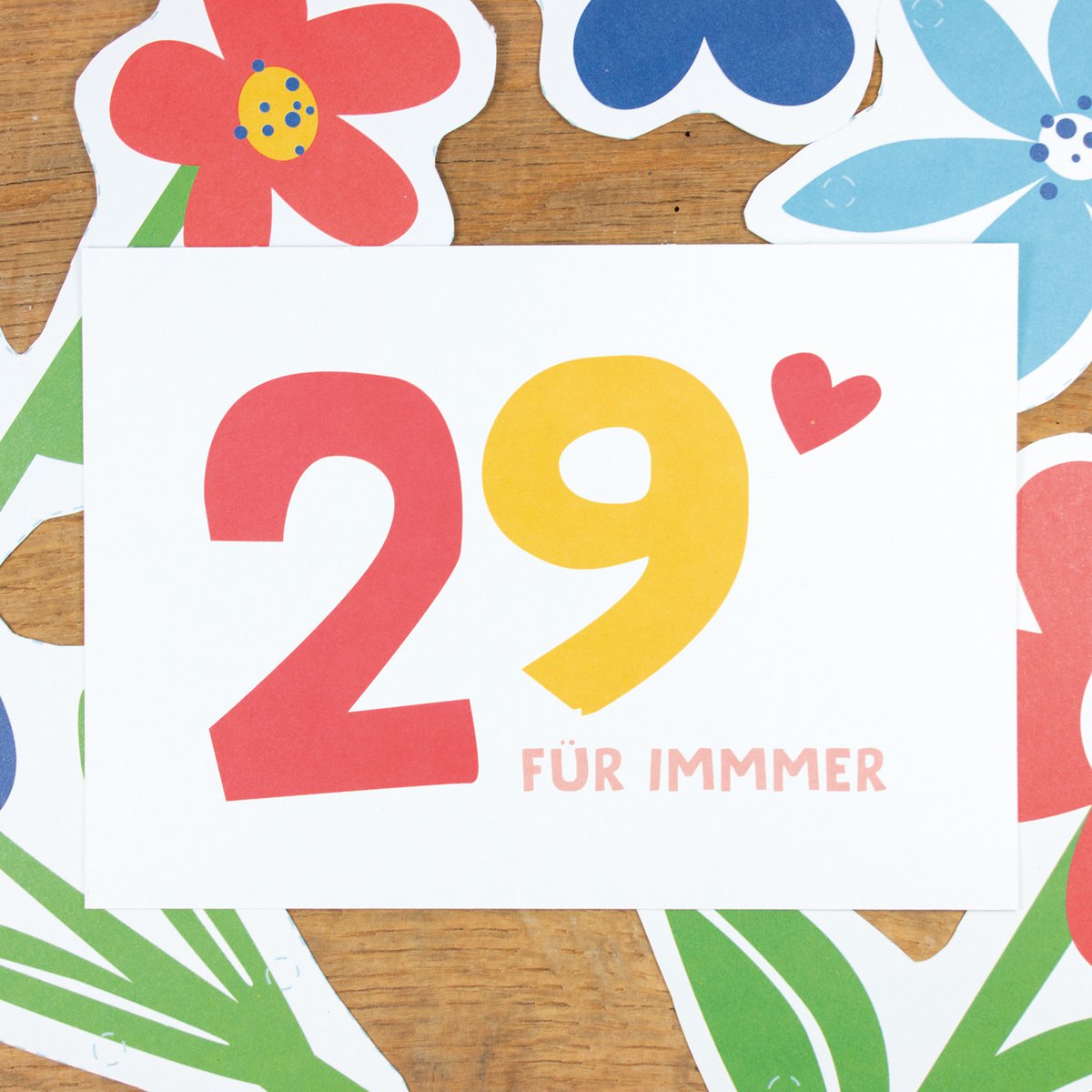 Ansichtkaart "29❤️ Forever" gemaakt van gerecycled papier