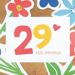 Ansichtkaart "29❤️ Forever" gemaakt van gerecycled papier
