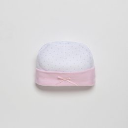SET 4 STUKS (MUTS+HANDSCHOENEN+SLABBER+SOKKEN) VOOR NIEUWBORGEN (0-6 MAANDEN) - 100% KATOEN - MOD. ROZE