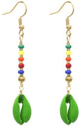 A-F4.5 E221-585-7 Pendientes Acero S Concha Verde