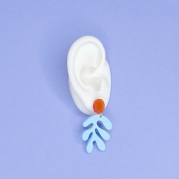 Matisse floral acrylic earrings in light blue
