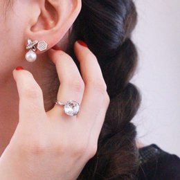 Chris Perlenohrringe – Silber und Kristall