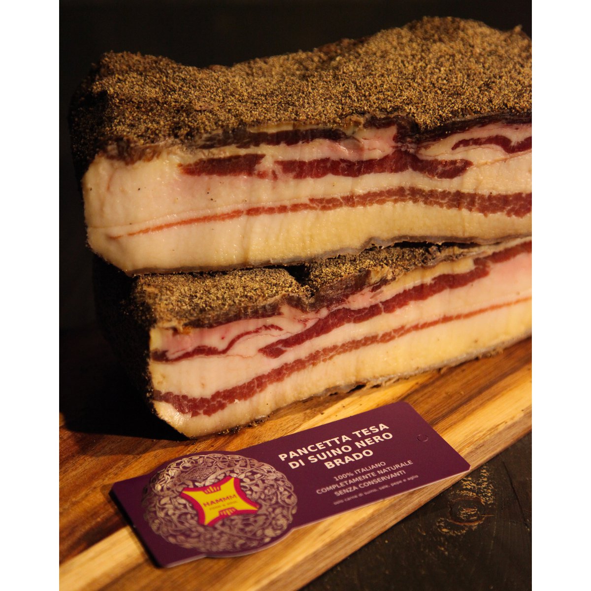 🇬🇧 Panceta de cerdo negro salvaje de Umbría - salami artesanal sazonado