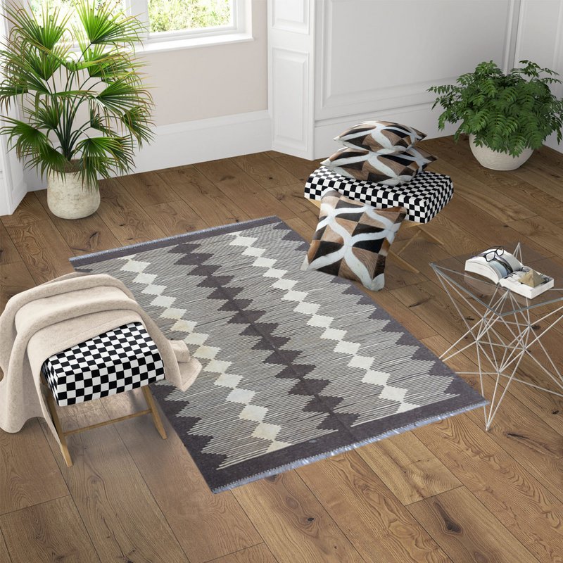 Alfombra Kilim moderna cielo pálido