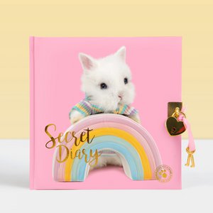 Studio Pets Puffy Diary with lock Rabbit design - BunBun