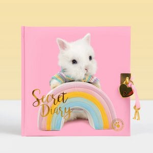 Studio Pets Puffy Diary with lock Rabbit design - BunBun
