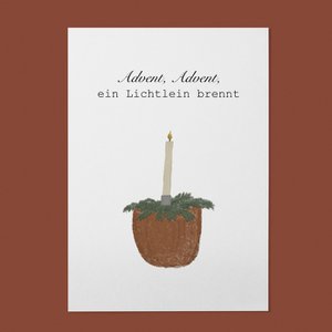Karte - Advent, Advent, ein Lichtlein brennt
