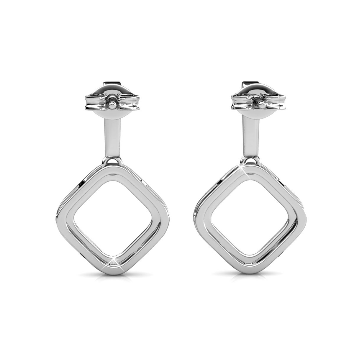Irina Earrings - Silver and Crystal