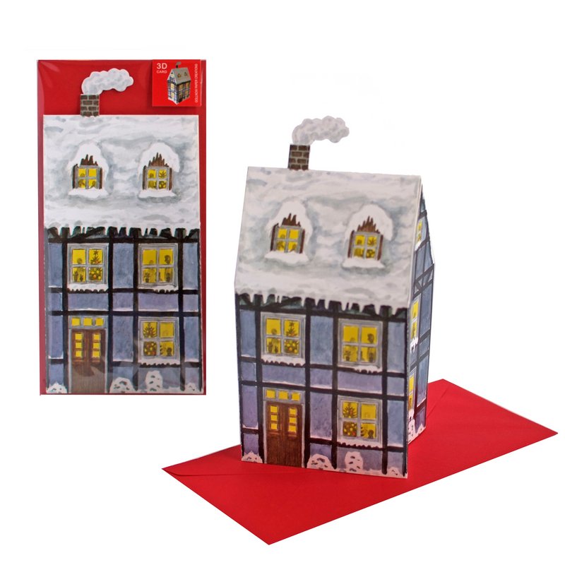 Carte de Noël 3D "Maison de Noël"