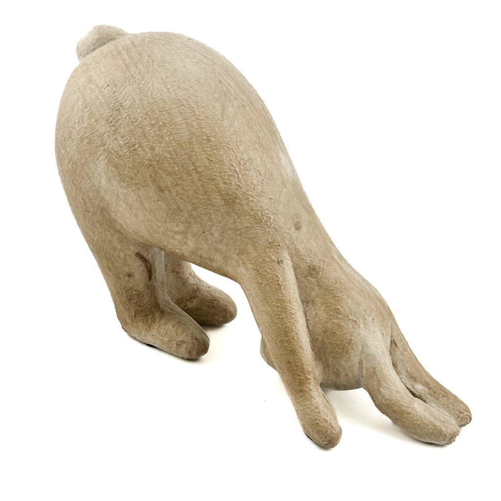 Pottery ornament rabbit yoga beige