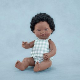 Dukke afrikansk dreng 38 cm