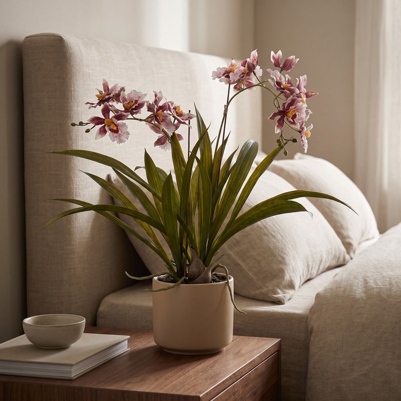 Sztuczna roślina - Orchidea - Bordeaux - 45cm