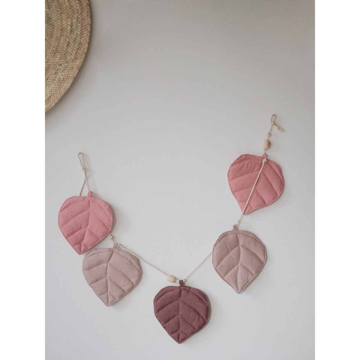 Guirlande de Lin « Rose » avec Feuilles