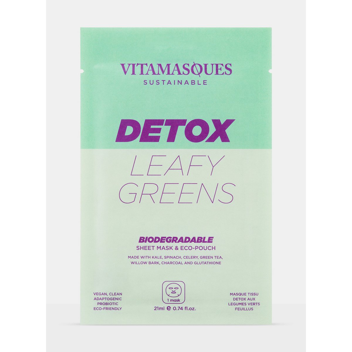 Mascarilla Biodegradable Detox Leafy Greens